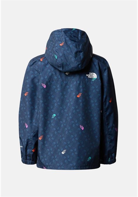 Blue Antora Rain Jacket for girls with tone-on-tone and colorful allover logo THE NORTH FACE | NF0A7ZZPVIK1VIK1